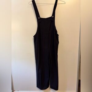Linen Blend Navy Overalls